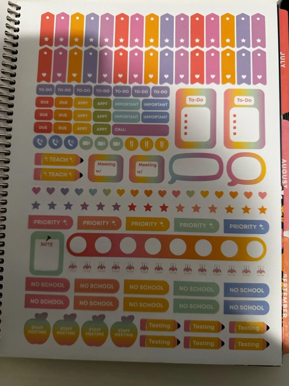 Teach Well Floral Spiral Horizontal Teacher Planner June 25-June 26